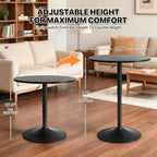 Magshion 23.5'' Round Adjustable Height Wood Bar Pub Table Adjustable Range 27.5"-36" Living Room Dining Room Bar Cocktail Table