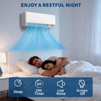 18K Dual 2 Zone Mini Split Air Conditioner,24 SEER2 12000 BTU+ 12000 BTU Wifi Enabled Multi Zone Ductless, 208-230V Cools Up to 1500 Sq.Ft Multi Zone Ductless Pre-Charged Heat Pump