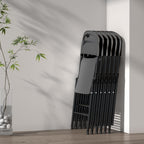 Nazhura 350 Weight Limit Heavy Duty Plastic Folding Chair with Reinfoced Steel Frame for Indoor and Outdoor, Wedding, Party, Restaurant, Meeting Room, Patio and Garden (8, Black)