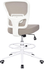 Armless Drafting Chair Tall Office Chair for Standing Desk - Adjustable Height Mesh Ergonomic Stool with Foot Ring, Rolling Counter Height Computer Chair for Small Spaces & Home Office