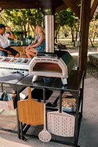 ooni Large Modular Outdoor Table - 31x31x35 Inch Stainless Steel Pizza Oven Stand  Barbecue Cart  Outdoor Pizza Station