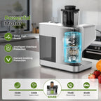 WETIE Cold Press Juicer, Powerful Juicer Machines with Adjustable Juicing Pressure, 99% High Juice Yield, Quiet Slow Masticating Juicer with Touch Screen, 3.54'' Feed Chute, Easy to Clean with Brush