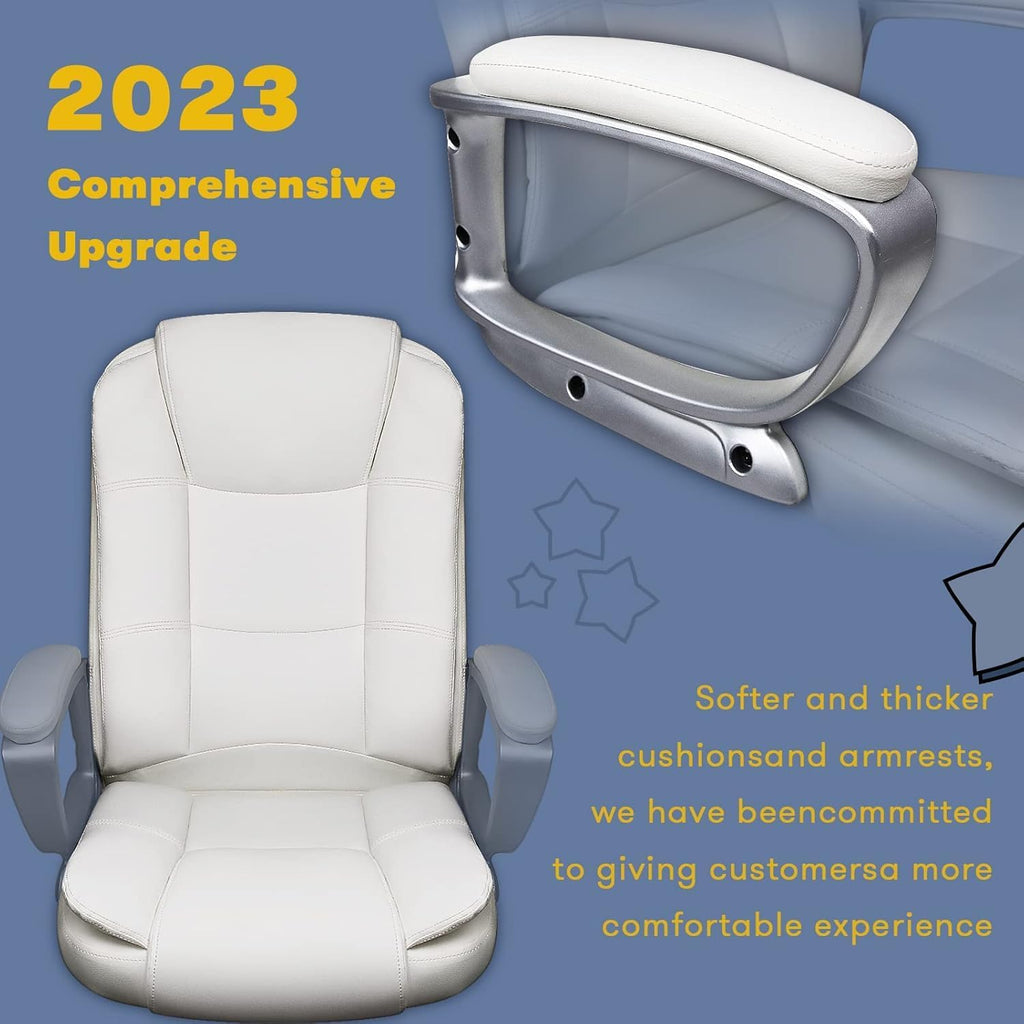 OFIKA Home Office Chair, 400LBS Big and Tall Chair Heavy Duty Design, Ergonomic High Back Cushion Lumbar Back Support, Computer Desk Chair, Adjustable Executive Leather Chair with Armrest