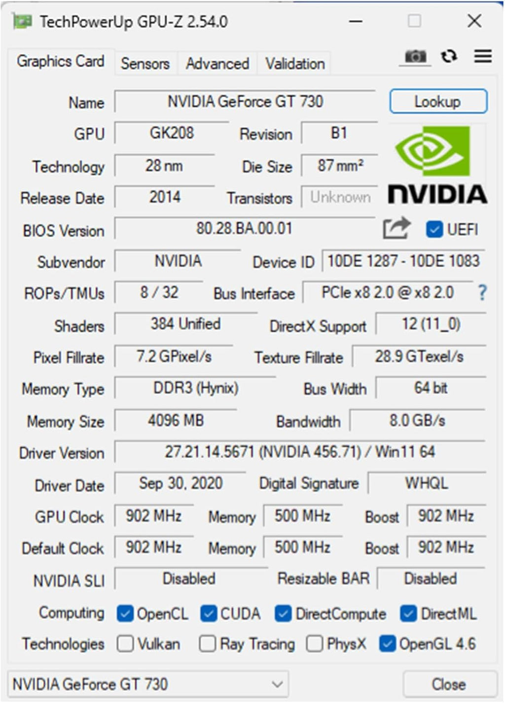 QTHREE GeForce GT 730 4GB Graphics Card,2X HDMI, DP,VGA,DDR3,64 Bit,Low Profile Video Card for PC,Computer GPU,PCI Express X8,SFF,DirectX 12,Support Winows 11
