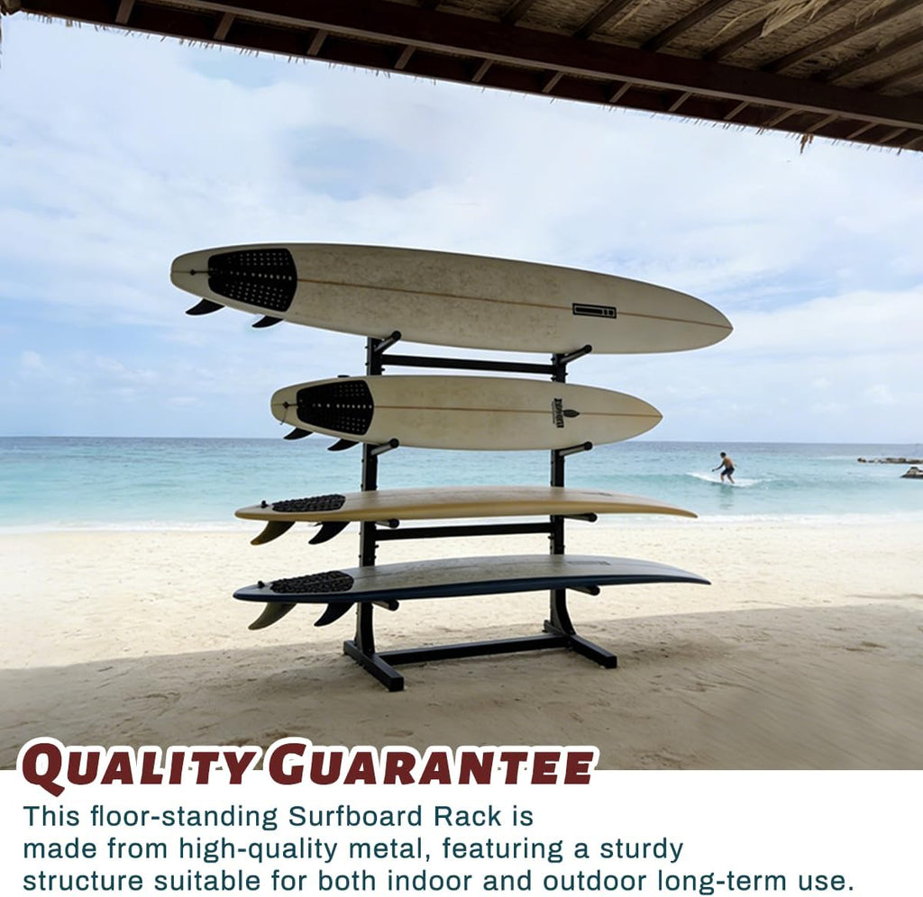 4 Layer Surfboard Rack Surfboard Storage Rack Ski Storage Rack Can Hold Various Surfboard, Standing Paddle Board, Snowboard And Hanging Diving Suits, Life Jackets Etc.and other Water Sports Equipment