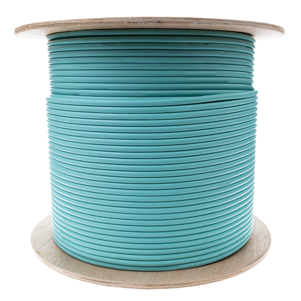 CableWholesale 1000ft Aqua 12-Strand Fiber Optic Cable Multimode 50/125 OM4  Corning ClearCurve  Plenum Rated  High-Speed 10G  Indoor - Advanced Network Solution