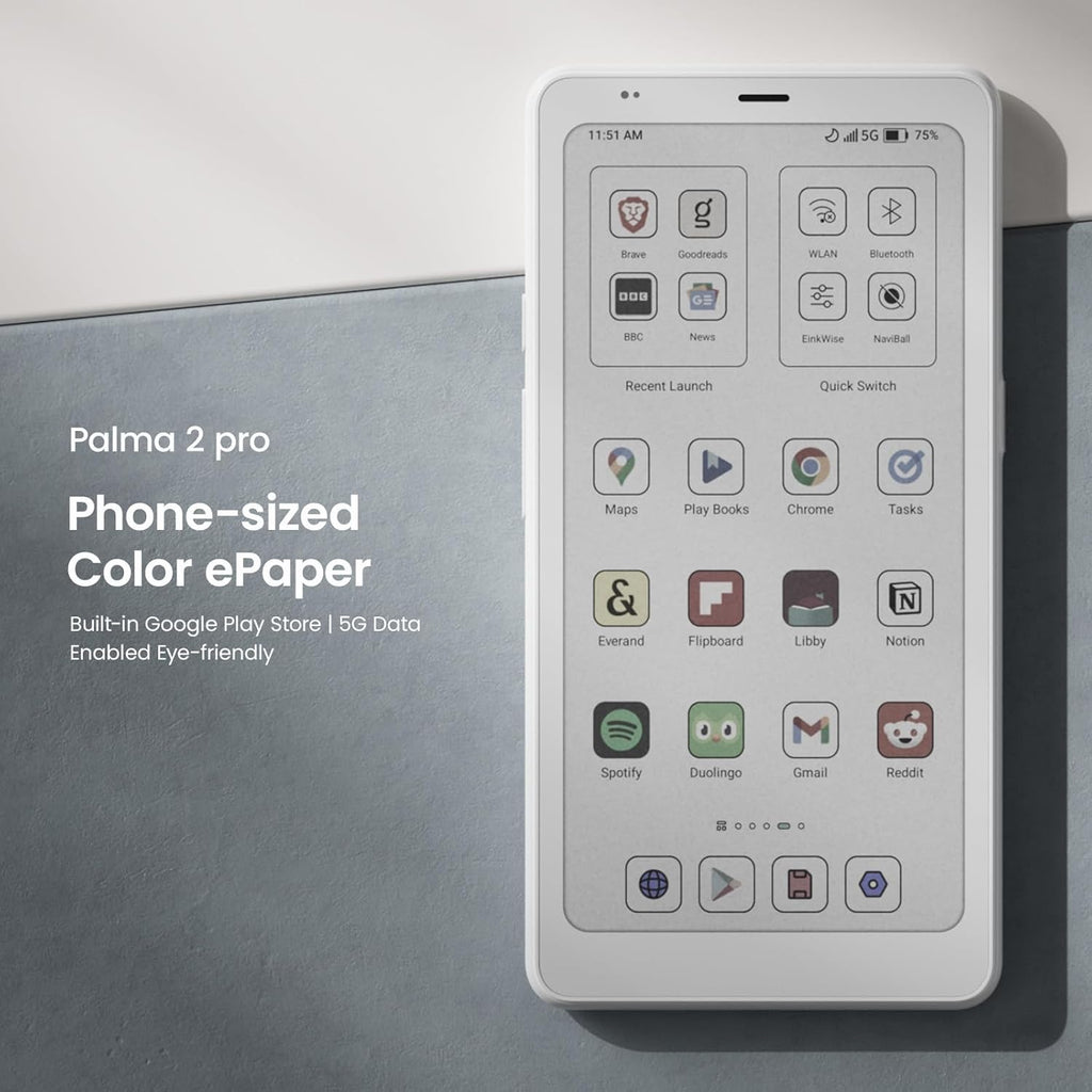 BOOX Palma2 Pro Mobile ePaper eBook Reader 8G 128G 150PPI in Color Mode (White)