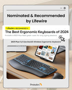 ProtoArc Backlit Bluetooth Ergonomic Keyboard, EK01 Plus Full Size Wireless Split Keyboard with Dual Bluetooth and USB, Cushioned Wrist Rest, Rechargeable, Compatible with Windows/Mac/Android, Blue
