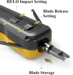 Pass Through RJ45 Crimp Tool Kit, Network Tool Kit, Ethernet Crimper Cat6 Cat5e Cat5 Crimping Tool with Wire Tracker, 110/88 Punchdown Tool, Cat6 Pass Through Connectors, Wire Stripper
