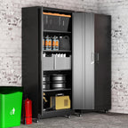 Greenvelly 73" Storage Cabinet with Wheels,Metal Rolling Garage Cabinet with Locking Doors and 4 Adjustable Shelves for Home,Kitchen,Office,Warehouse(32" W x 16" D)
