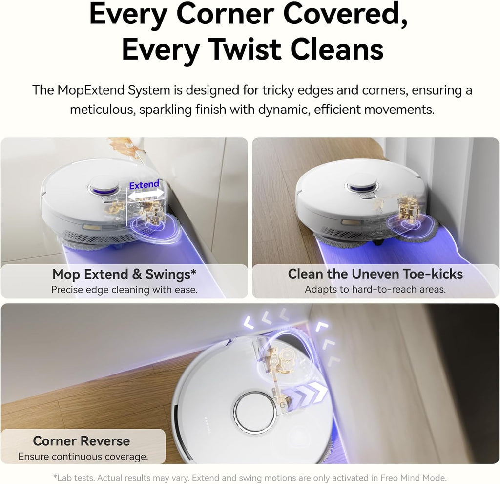 NARWAL Freo X10 Pro Robot Vacuum and Mop Combo, 11,000Pa Suction, DualFlow Tangle-Free System, MopExtend Edge Cleaning, Self-Emptying, Auto Mop Wash & Dry, LiDAR Navigation, for Pet Hair & Hard Floors