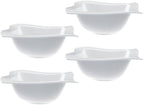 Villeroy & Boch New Wave Bowl, Set of 4, Premium Porcelain, Made in Germany, 20 oz Capacity