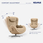 Nouhaus NOU Campo Heated Massage Chair,Full Body Massaging Zero-Gravity Leisure Recliner with Low-Noise 3D Massage and Dual Sound Systems Modern Massage Chairs (Mellow Sand)