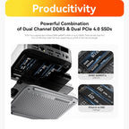Beelink SER9 MAX Mini PC  AMD Ryzen 7 H 255(4nm  8C/16T) up to 4.9GHz  Mini Computer 64GB DDR5 RAM 1TB M.2 NVME SSD  Desktop PC 4K@240Hz Triple Display/USB4/WiFi6/BT5.2/10Gbps/W-11 Pro