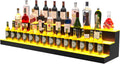LED Liquor Bottle Display Shelf, 60 inch 3 Step Lighted Acrylic Lighted Bar Shelf for Home, Illuminated Home Bar Shelf, Acrylic Lighted Bottle Display Stand with Remote and APP Control