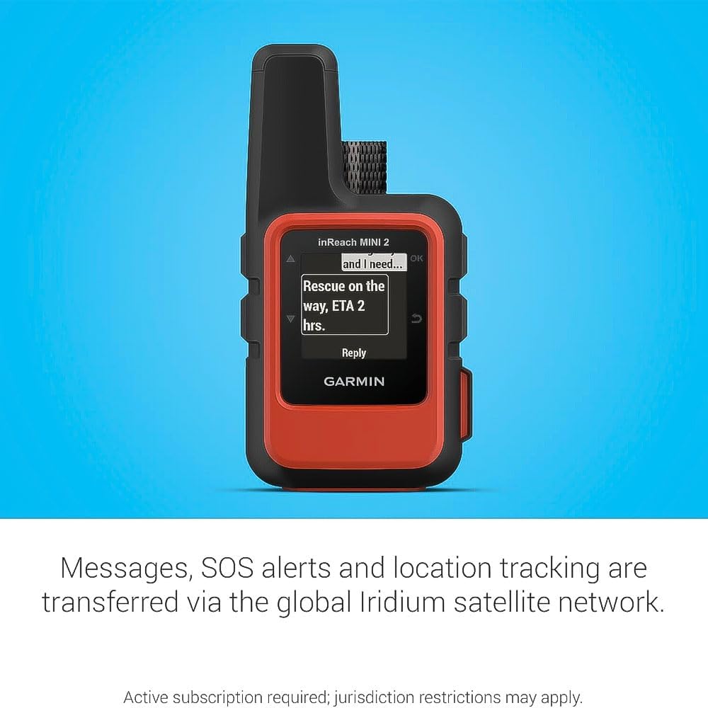 Garmin inReach Mini 2  Lightweight and Compact Satellite Communicator  Hiking Handheld  Orange - 010-02602-00