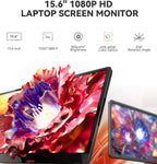 15.6" Laptop Screen Extender  1080P FHD IPS Portable Monitor  Plug and Play  Triple Portable Laptop Monitor for 13-17" Laptops with USB-C/HDMI  for Wins/MacOS(M1//M2/M3Pro/Max).