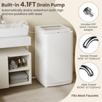 Auertech 14 lbs Portable Washing Machine, Fully Automatic Portable Washer with Glass Lid, 10 Wash Cycles, Compact Capacity Washer and Spin Dryer Combo with Drain Pump for Apartment, Dorm, RV
