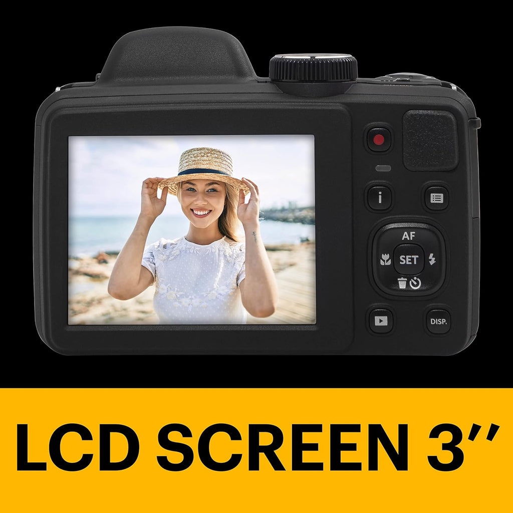 Kodak PIXPRO AZ405-BK 20MP Digital Camera  40X Zoom  24mm Wide Angle Lens  Image Stabilization  1080p Full HD Video  3" LCD  Black