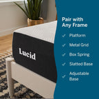 Lucid 10 Inch Memory Foam Mattress - Medium Feel - Infused with Refreshing Bamboo Charcoal and Cooling Gel - Bed in a Box - Temperature Regulating - Pressure Relief - Breathable - Queen Size