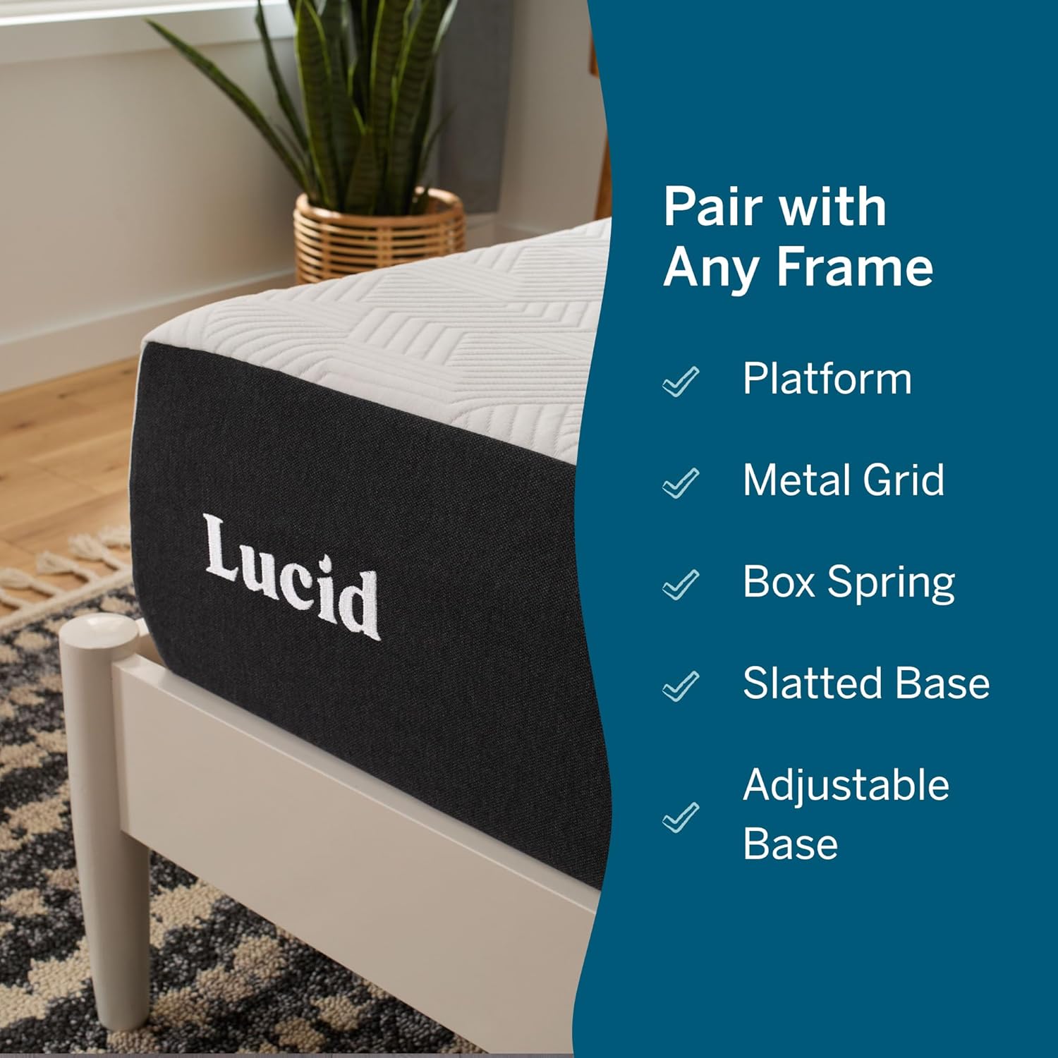 Lucid 10 Inch Memory Foam Mattress - Medium Feel - Infused with Refreshing Bamboo Charcoal and Cooling Gel - Bed in a Box - Temperature Regulating - Pressure Relief - Breathable - Queen Size