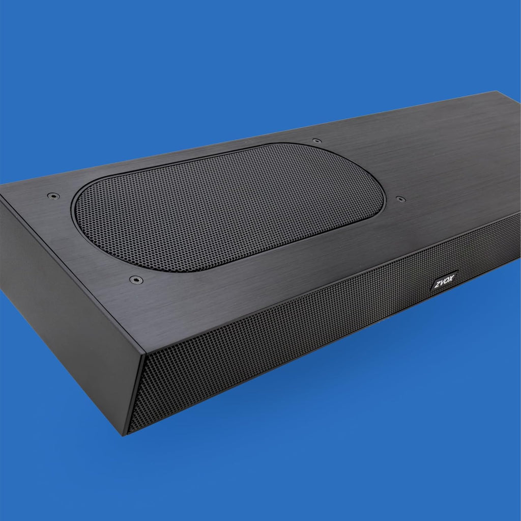 ZVOX AccuVoice AV835 Dialogue Clarifying Soundbar - Patented Hearing Technology with 20 Levels of Voice Boost  Dual Woofers  Low-Profile TV Speaker for Home Theater and Smart TV - Black