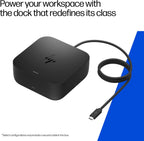 HP USB-C 100W G6 Dock  Future-Proof Design with Ambient LED Lighting and On-Screen Display Notifications  Additional USB-C Ports  Upgraded HDMI 2.1 Port  Upgraded to a 120Hz Refresh Rate