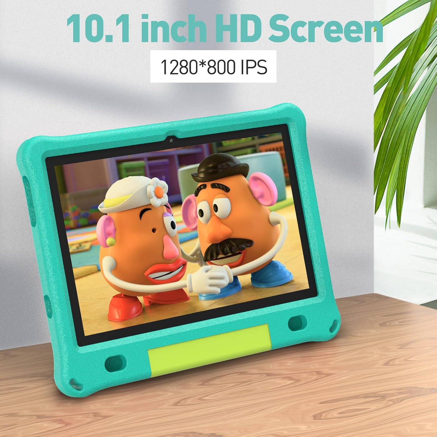 PRITOM Tablet Android 15, All-New 10'' Tablet Kids, Parental Control, 64GB+1TB Expandable Tablets for Kids, Child, WiFi6, Educational, Games, Kids Software Pre-Installed, with EVA Case (Green)