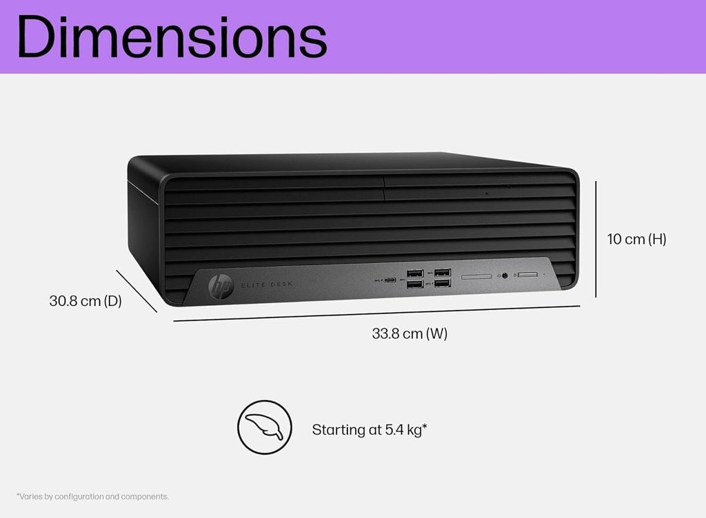 HP Desktop PC Elite SFF G9| 6-core 5GHz Ryzen-5 Processor(1.3 Times Faster Than Intel i7-1255U) | DDR5 RAM | WiFi| Bluetooth| HDMI  USB  RJ-45| Windows 11 Pro| Wired KB & Mouse (32GB RAM & 1TB SSD)