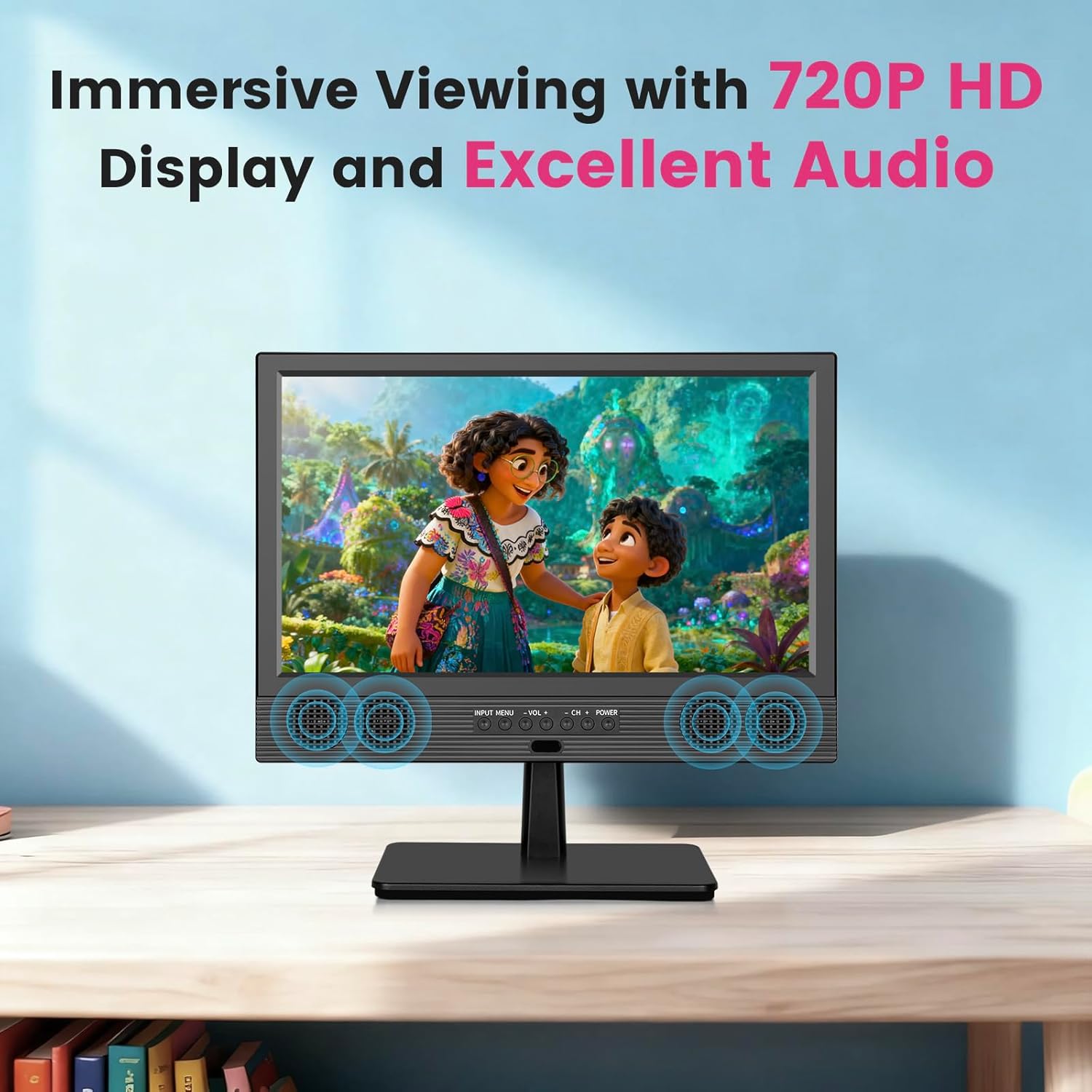 14 Inch Small Smart TV HD LED  Small Portable Smart TV with Built-in APP  Digital ATSC Tuner HDMI/USB/AV Inputs  Small Smart Television for Kitchen Bedroom RV Camper