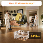 roborock F25 LT Wet Dry Vacuum Cleaner and Mop, 20000Pa Cordless Vacuum Mop Combo, 194°F High Temperature Self Cleaning & Hot Air Flash Drying, 180° Lie-Flat Hard Floor Cleaner, Edge to Edge Cleaning