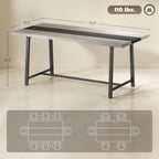 HOMCOM Industrial Dining Table for 8 People, 70.9" Long Rectangular Kitchen Table with Large Tabletop and Steel Legs for Dining Room, Distressed Gray
