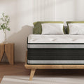 Queen Size Mattress, 14 Inch Hybrid Pillow Top Mattresses in a Box with Gel Memory Foam & Individually Pocket Coils, Medium Firm Mattress for Back Pain, Pressure Relief, Fiberglass Free