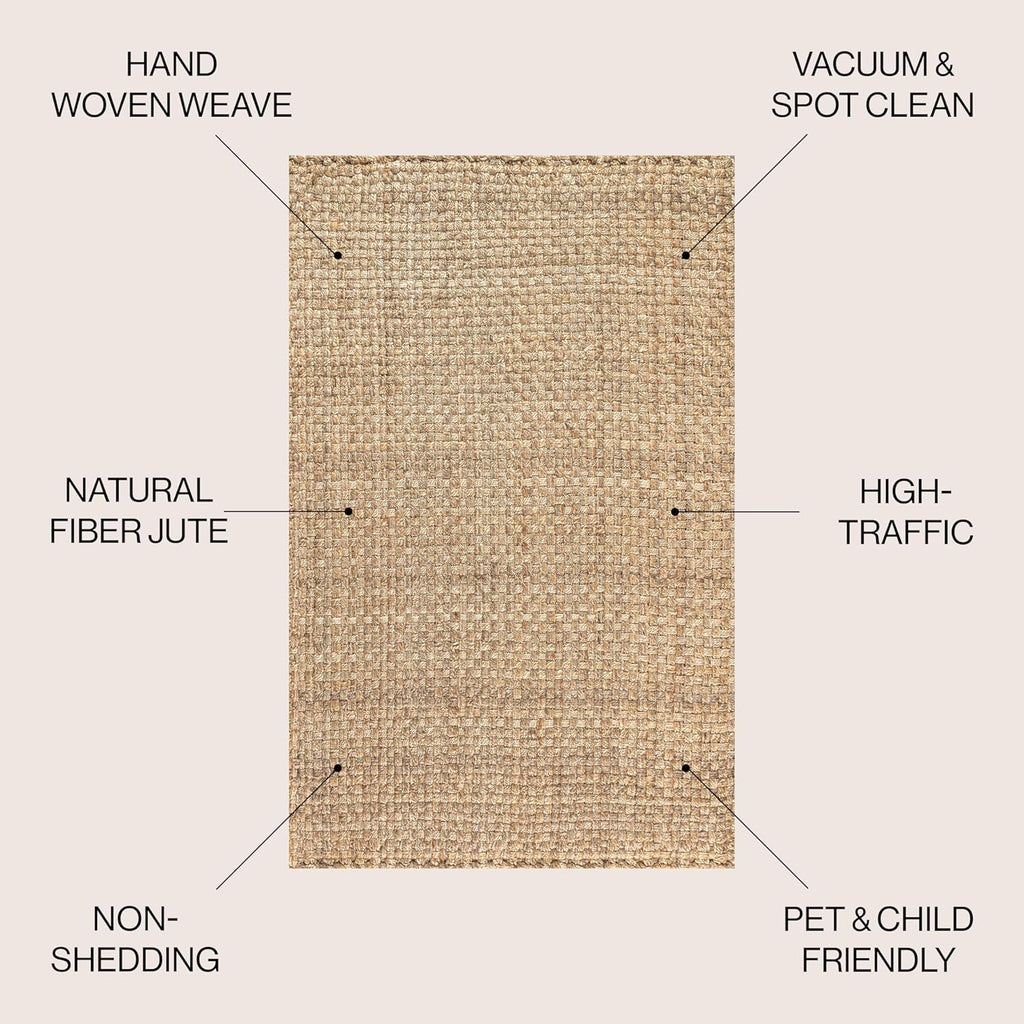 JONATHAN Y Estera Hand Woven Boucle Chunky Jute Natural Indoor Area Rug, 8x10, Bohemian, Transitional, Easy-Cleaning for Living Room, Bedroom, Kitchen, Pet Friendly, Non-Shedding (NFR102A-8)