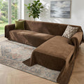 Sectional Couch Covers, 2 Pieces Washable L Shaped Couch Covers Sofa Blanket for Dogs Pet Friendly Sectional Sofa Slipcovers Furniture Covers,71"x 118"+ 71"x 118",(XX-Large,Coffee)