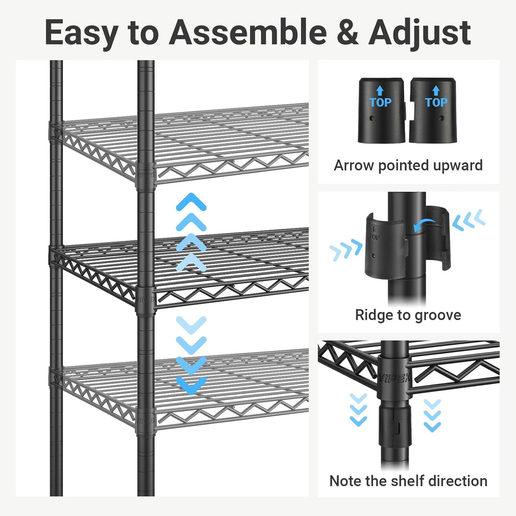 VIPEK V70 Extra Large Clothes Rack Heavy Duty Garment Rack, Freestanding Wardrobe Metal Closet for Hanging Clothes, Bedroom Organizer and Storage, Max Load 1670lbs, Black