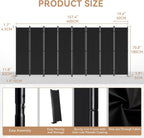 C-Hopetree 8 Panels Room Divider, 6 Ft Tall Indoor Folding Privacy Screen, Portable Partition Separator, Freestanding Separation Temporary Wall for Office, Bedroom, 160" W X 71" H, Black