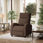 Homall Recliner Chair, Recliner Sofa for Adults, Recliners Home Theater Seating with Lumbar Support, Reclining Sofa Chair for Living Room (Fabric, Brown)