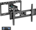 Pegzone Full Motion TV Wall Mount for 37-90 Inch TVs up to 176lbs, 25.4" Extension, Swivel Heavy Duty TV Bracket, Sliding Dual Arms for Off-Center Studs, Fits 16"/ 18" /24" Wood Studs, VESA 600x400