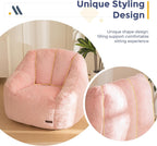 MAXYOYO Bean Bag Chair, Comfy Bean Bag Sofa with Back Support, Faux Fur Bean Bag Chair for Adults and Kids, Stuffed Floor Sofa for Living Room, Bedroom, Apartment, Pink