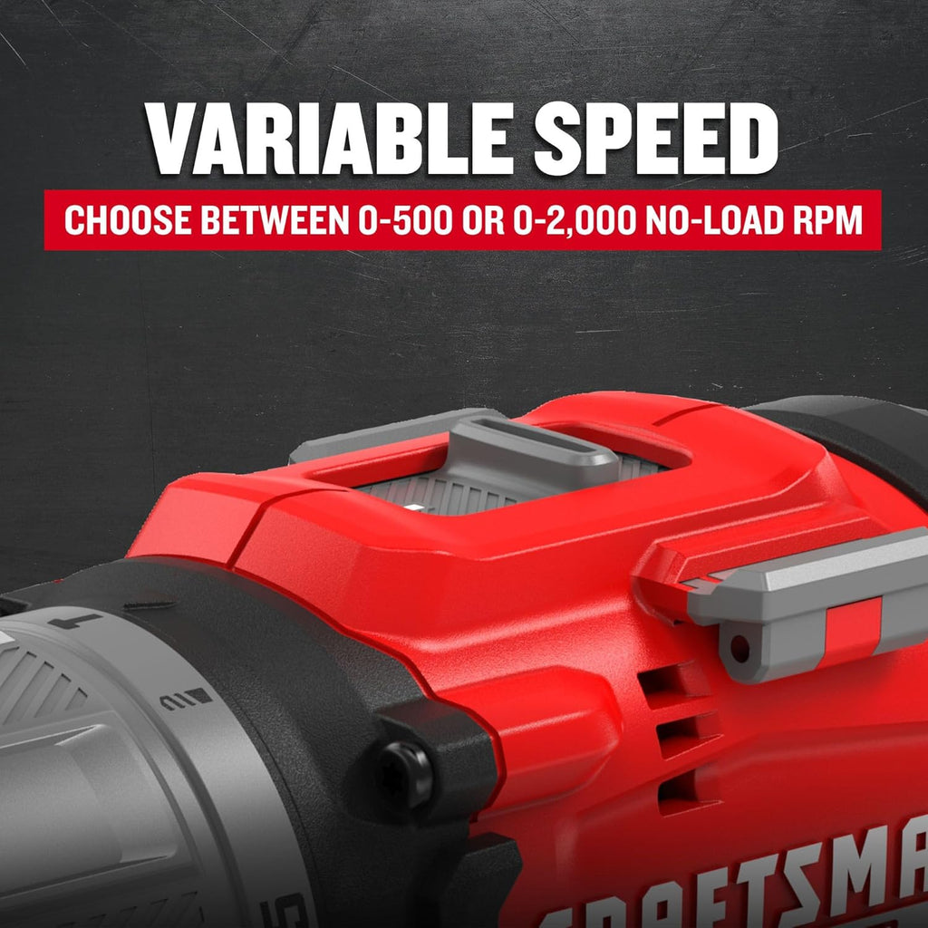 CRAFTSMAN V20 1/2 Inch Cordless Hammer Drill, Bare Tool Only (CMCD726B)