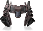LAUTUS Heavy Duty Top Grain Leather Tool Belt for Framers, Carpenters & Electricians, 18 Pockets, Hammer Holder, 2 D-Rings, 2 Loops, Tape Measure Clip, Thick Belt