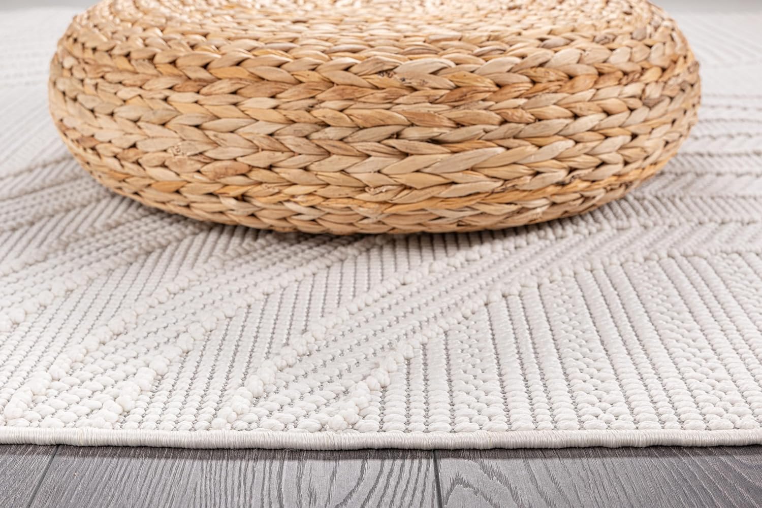 CAMILSON Micro Loop Rug 9x12 Modern Luxury Geometric Arch Large Area Rugs Soft High and Low Pile Stain Resistant Easy-Cleaning Non-Shedding for Living Room Office Indoor Carpet (9 x 12 / White)