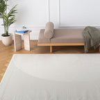 Revival Rugs Record 9'2"x12'2" Washable Area Rug for Living Room Bedroom - 100% Recycled Oeko-TEX Certified, Medium Pile, Beige, Cream