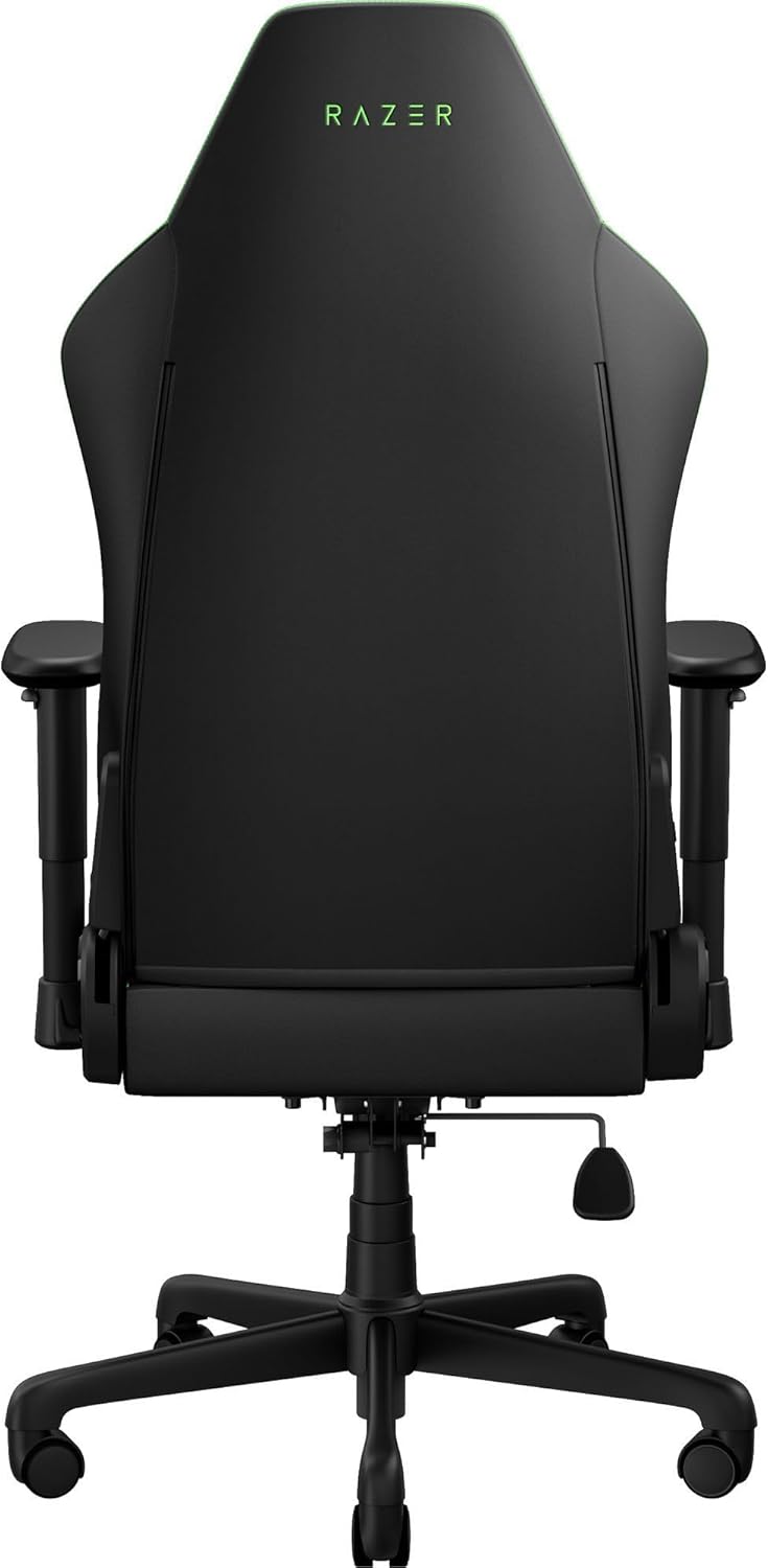 Razer Iskur V2 X NewGen Ergonomic Gaming Chair: Gen-2 EPU Leather with Cooltouch - Lumbar Support - Ultra-Wide Base - Foam Cushions - Adjustable 152 Degree Recline - 2D Armrests - Black/Green