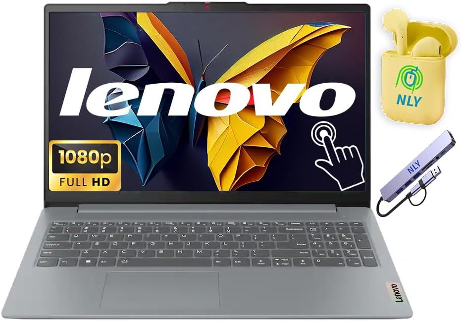 Lenovo IdeaPad Slim 3 Touchscreen Laptop  15.6" FHD Laptop Computer  8-Core AMD Ryzen 7 5825U  16GB RAM 1TB Storage (512GB SSD+512GB Docking Station Set)  Windows 11  NLY Earphones  Arctic Grey