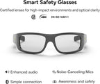Lucyd Armor Smart Safety Glasses  TR90 Frame  Light Adaptive Lenses  Open Ear Speakers & Microphone - ANSI Z87.1