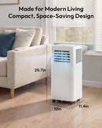 EUHOMY Portable Air Conditioners 10,000 BTU, 4-in-1 Air Conditioner Portable Up to 450 Sq.Ft. with Cool, Fan, Dehumidifier, Sleep, Portable AC Unit with LED Remote & 24H Timer, Installation Kits