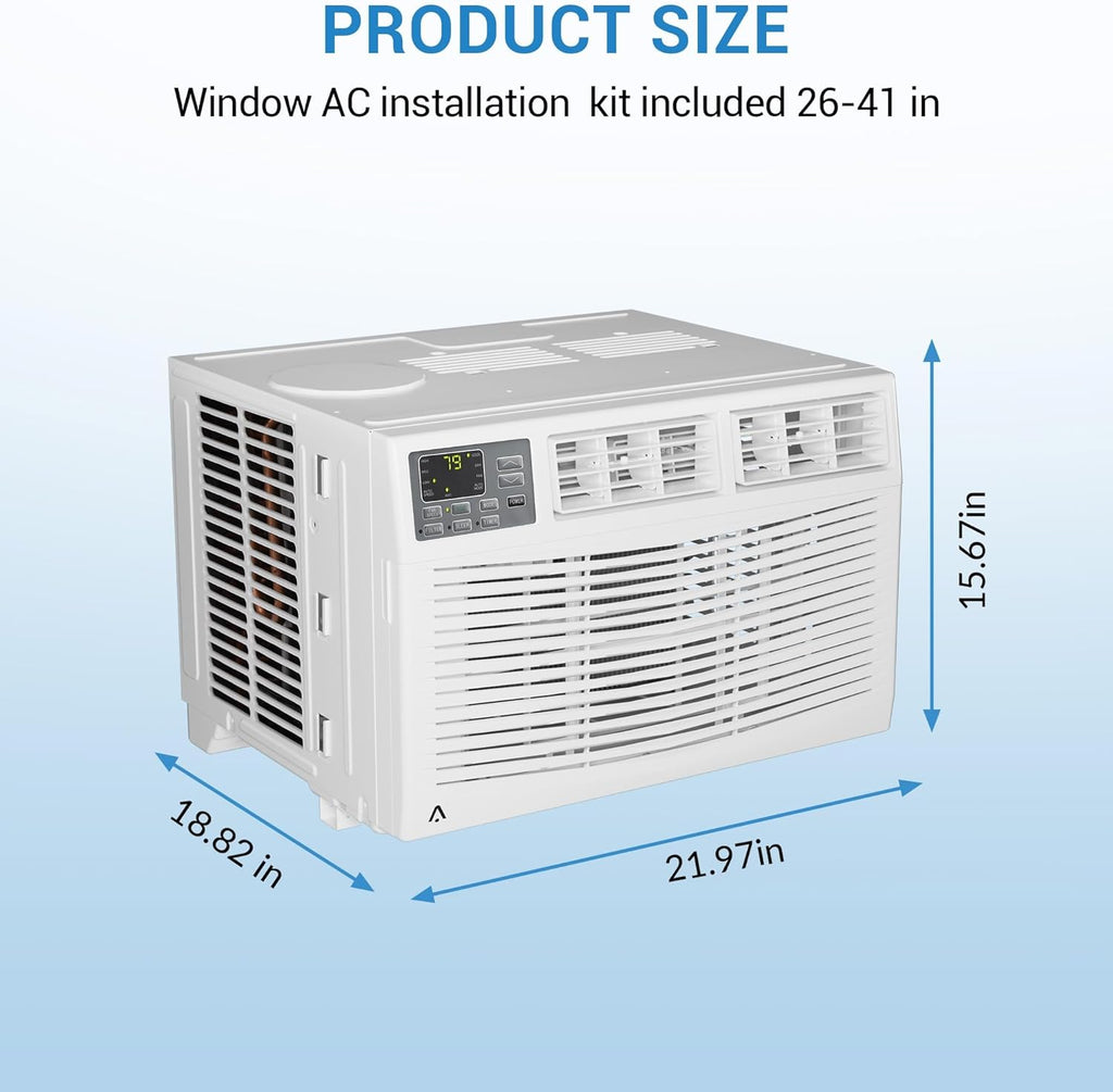 8000 BTU Window Air Conditioner with WiFi, Window AC Unit 110-115V Cools Up to 350 Sq. Ft., Energy Saving with Remote & App Control & Timer Function, Perfect for Small Rooms, Living Room, Office