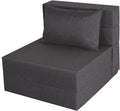 Fvkind Folding Sofa Bed, Foldable Sleeper Chair with Washable Cover, Convertible Futon Sofa Bed with Pillow, Fold Out Couch for Living Room, Dorm, Guest Room, Single Size, Dark Grey